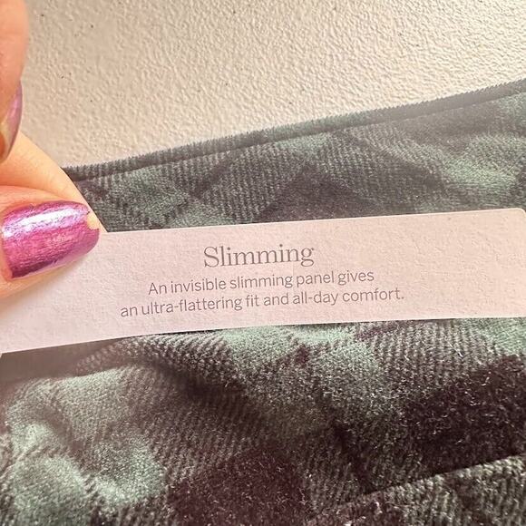 NYDJ Velveteen Green Plaid Lift Tuck Technology Stretch Straight Pants Size 18WP - Picture 7 of 11